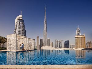 "Experience luxury living at its finest with Address Fountain Views - a stunning high-rise building with breathtaking views of the iconic Burj Khalifa and Dubai Fountain. Enjoy world-class amenities and exceptional service in the heart of Downtown Dubai. Book your stay now and immerse yourself in the city's vibrant energy